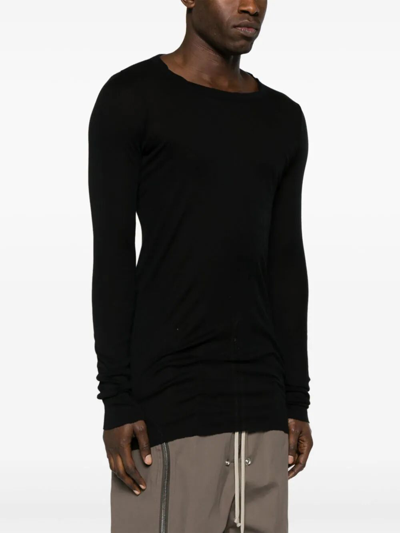 Shop Rick Owens Rib Long Sleeves T-shirt In Black