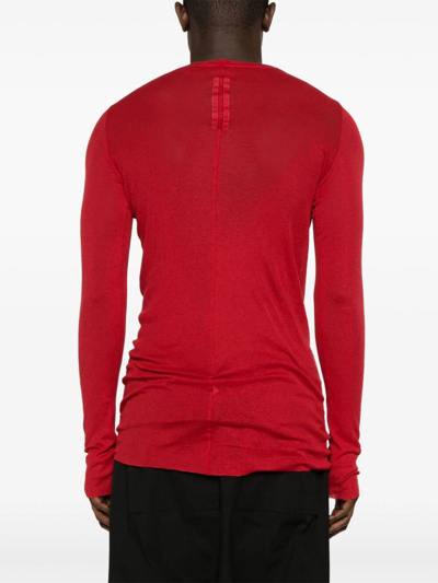 Shop Rick Owens Rib Long Sleeves T In Red