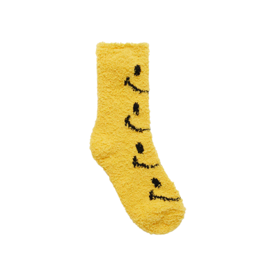 Pre-owned Market Smiley Holiday Fuzzy Socks 'yellow'