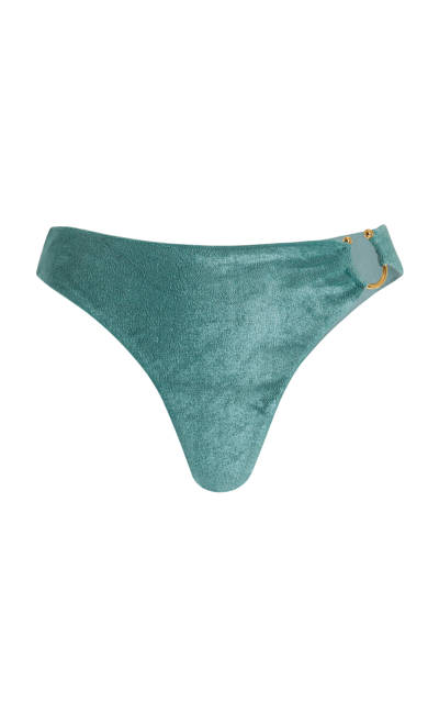 Shop Jade Swim Demi Hardware-detailed Bikini Bottom In Green
