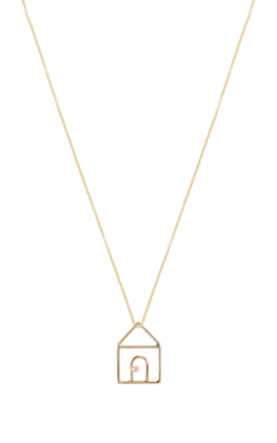 Shop Aliita Casita Brillante 9k Yellow Gold Diamond Necklace