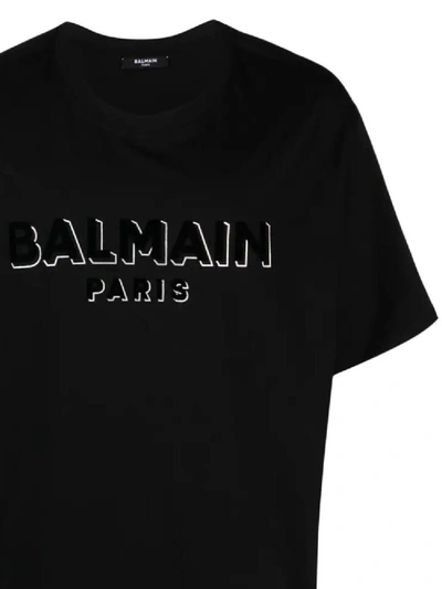 Shop Balmain T-shirts And Polos In Noir/noir/argent