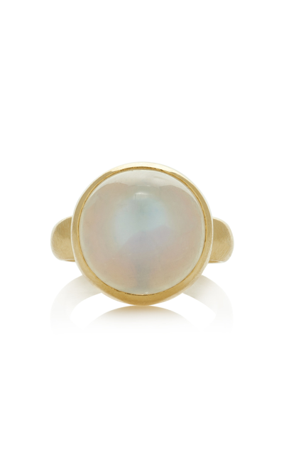 Shop Jade Ruzzo Vic 18k Yellow Gold Moonstone Ring In White