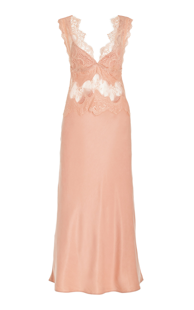 Shop Third Form Exclusive Visions Lace-trimmed Maxi Dress In Pink