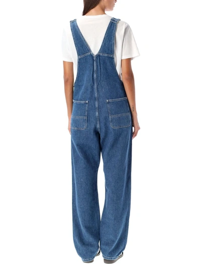 Shop Carhartt Wip W' Bib Overall Straight Salopette In Blue Stone Washed
