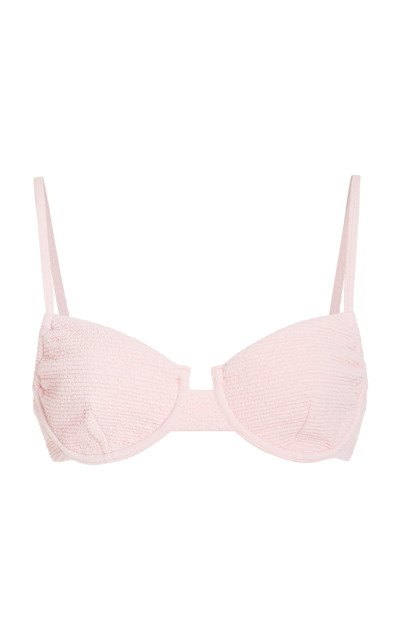 Shop Elce Mae Textured Bustier Bikini Top In Pink