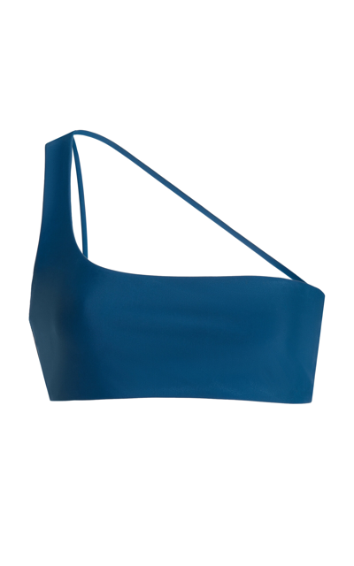 Shop Jade Swim Apex One-shoulder Bikini Top In Blue