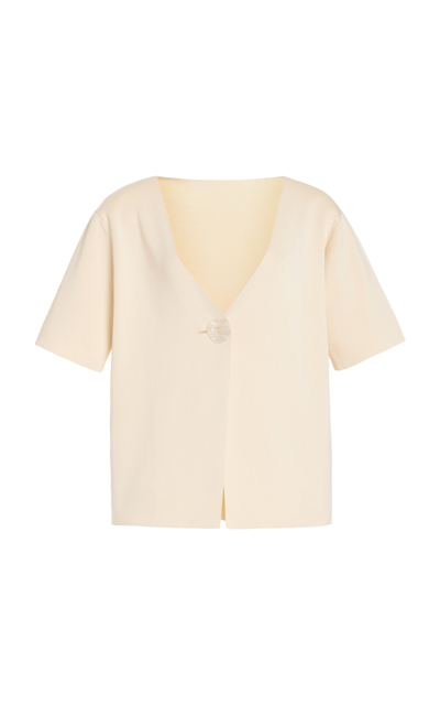 Shop Elce Inka Buttoned Tencel Top In White