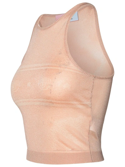 Shop Chiara Ferragni Pink Viscose Blend Tank Top In Nude