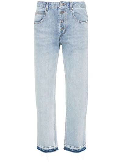 Shop Isabel Marant Jemina Slim-fit Cropped Jeans In Faded Blue