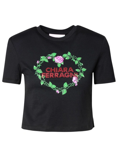 Shop Chiara Ferragni Black Cotton T-shirt