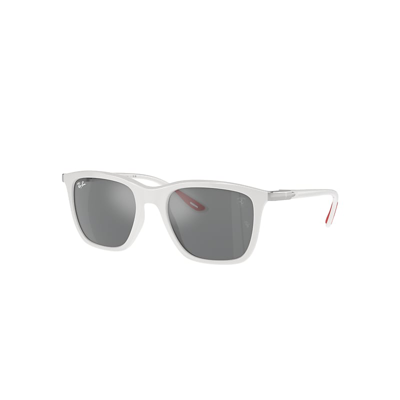 Shop Ray Ban Sunglasses Unisex Rb4433m Scuderia Ferrari Collection - White Frame Grey Lenses 54-20