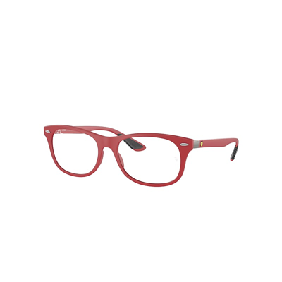 Shop Ray Ban Eyeglasses Unisex Rb7307m Optics Scuderia Ferrari Collection - Red Frame Clear Lenses Polarized 55-1
