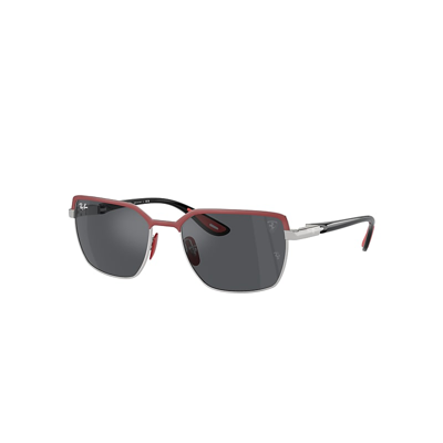 Shop Ray Ban Sunglasses Unisex Rb3743m Scuderia Ferrari Collection - Black Frame Grey Lenses 58-19