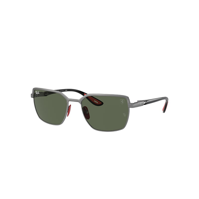 Ray Ban Sunglasses Unisex Rb3743m Scuderia Ferrari Collection - Black Frame Green Lenses 58-19 In Black