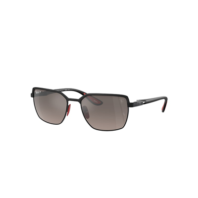 Shop Ray Ban Sunglasses Unisex Rb3743m Scuderia Ferrari Collection - Black Frame Grey Lenses Polarized 58-19