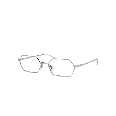 Shop Ray Ban Eyeglasses Unisex Yevi Optics - Silver Frame Clear Lenses Polarized 56-18