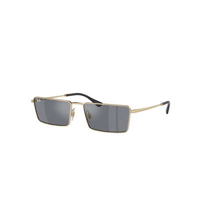 Shop Ray Ban Emy Bio-based Sunglasses Gold Frame Grey Lenses 59-17