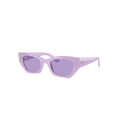 Shop Ray Ban Sunglasses Unisex Zena Bio-based - Lilac Frame Violet Lenses 52-22