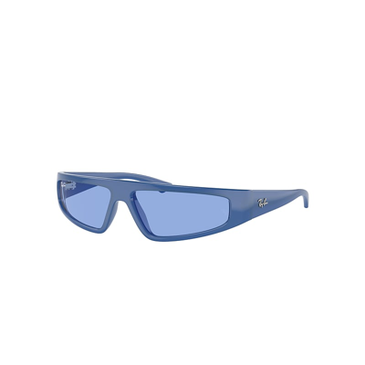 Shop Ray Ban Sunglasses Unisex Izaz Bio-based - Electric Blue Frame Blue Lenses 59-13