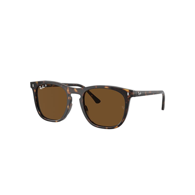 Shop Ray Ban Rb2210 Sunglasses Havana Frame Brown Lenses Polarized 53-21