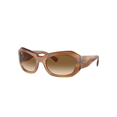 Ray Ban Beate Sonnenbrillen Braun Gestreift Fassung Braun Glas 56-20 In Striped Brown
