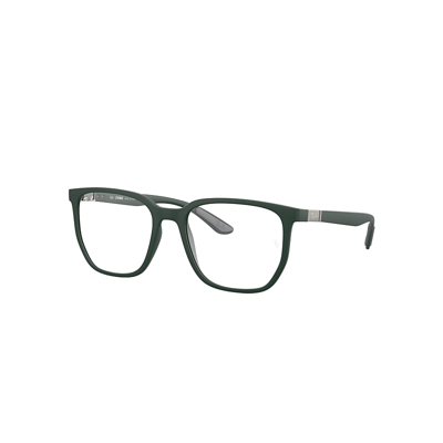 Ray Ban Rb7235 Optics Eyeglasses Sand Green Frame Clear Lenses Polarized 55-19 In Sand Green