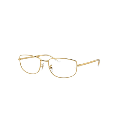 Shop Ray Ban Eyeglasses Unisex Rb3732v Optics - Gold Frame Clear Lenses Polarized 54-18