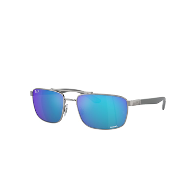 Shop Ray Ban Sunglasses Unisex Rb3737 Chromance - Grey Frame Green Lenses Polarized 60-18