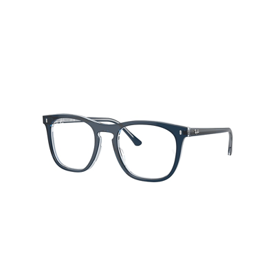 Shop Ray Ban Eyeglasses Unisex Rb2210v Optics - Blue On Transparent Blue Frame Clear Lenses Polarized 53-21