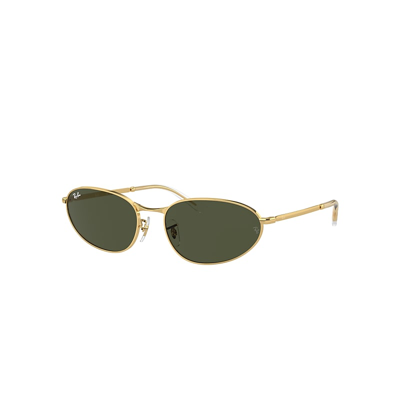 Ray Ban Rb3734 Sunglasses Gold Frame Green Lenses 59-18 In Gold