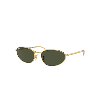 Shop Ray Ban Sunglasses Unisex Rb3734 - Gold Frame Green Lenses 56-18