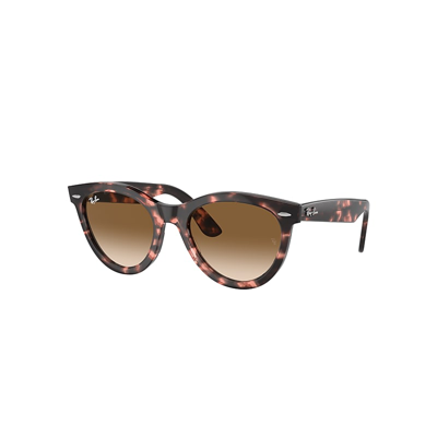 Shop Ray Ban Wayfarer Way Sunglasses Pink Havana Frame Brown Lenses 54-21