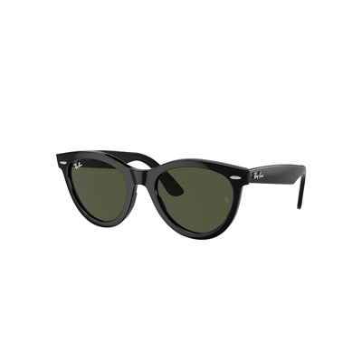 Ray Ban Wayfarer Way Sunglasses Black Frame Green Lenses 54-21 In Black