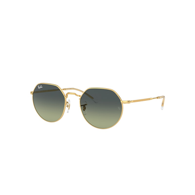 Shop Ray Ban Sunglasses Unisex Jack - Gold Frame Green Lenses 51-20