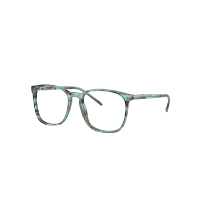 Shop Ray Ban Eyeglasses Unisex Rb5387 Optics - Striped Green Frame Clear Lenses Polarized 52-18