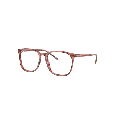 Shop Ray Ban Eyeglasses Unisex Rb5387 Optics - Striped Pink Frame Clear Lenses Polarized 54-18