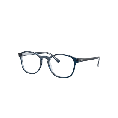 Ray Ban Rb5417 Optics Eyeglasses Blue On Transparent Blue Frame Clear Lenses Polarized 52-19 In Blue On Transparent Blue