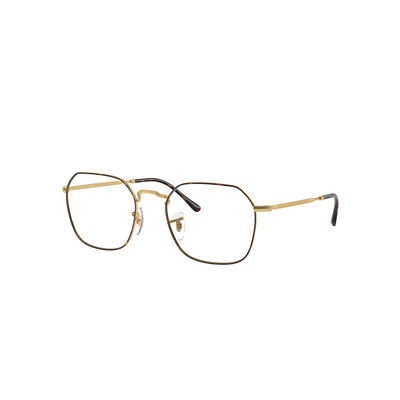 Shop Ray Ban Jim Optics Eyeglasses Gold Frame Clear Lenses Polarized 51-20
