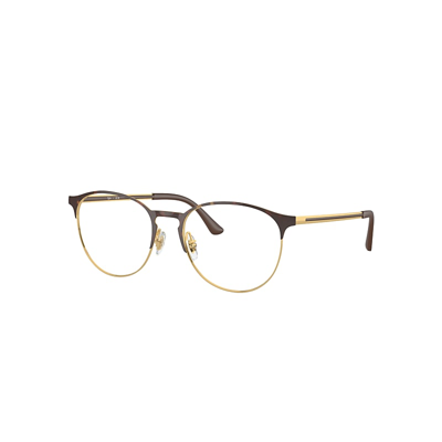Shop Ray Ban Eyeglasses Unisex Rb6375 Optics - Gold Frame Clear Lenses Polarized 53-18