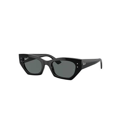 Shop Ray Ban Sunglasses Unisex Zena Bio-based - Black Frame Grey Lenses Polarized 49-22