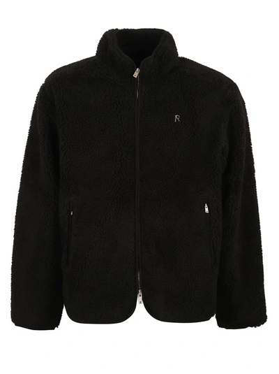 Shop Represent Black Fuzzy Zip-up Jacket