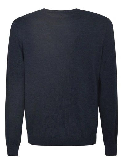 Shop Tagliatore Navy Blue Knitted Sweater