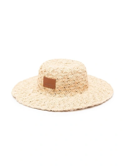 Shop Isabel Marant Raffia Crochet Hat In Neutrals