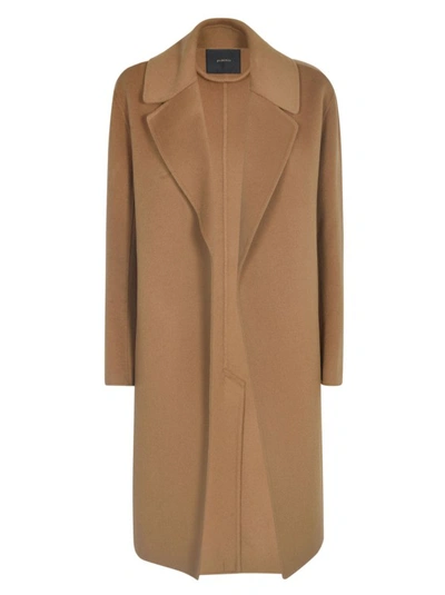 Shop Pinko Camel Brown Belted Single-breasted Coat