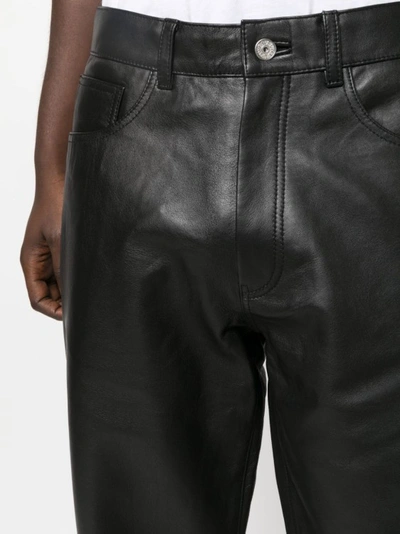 Shop Sunflower Black Straight-leg Leather Trousers