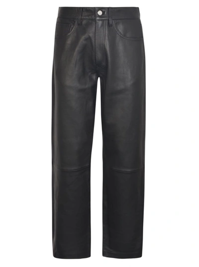 Shop Sunflower Black Straight-leg Leather Trousers
