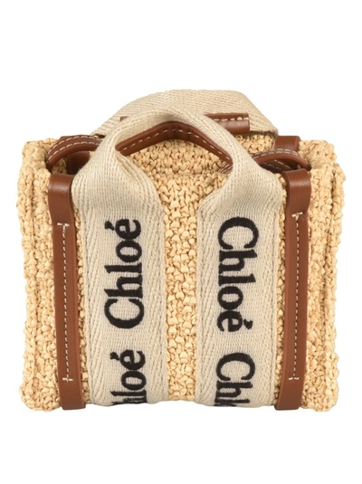 Shop Chloé Mini Woody Tote Bag In Brown