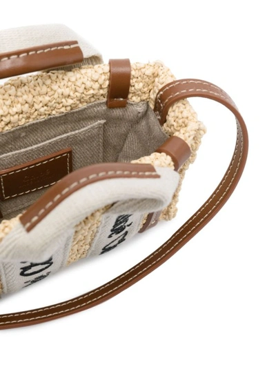 Shop Chloé Mini Woody Tote Bag In Brown