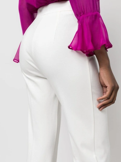 Shop Pinko Hulka High-waist Tailored-cut Trousers In White